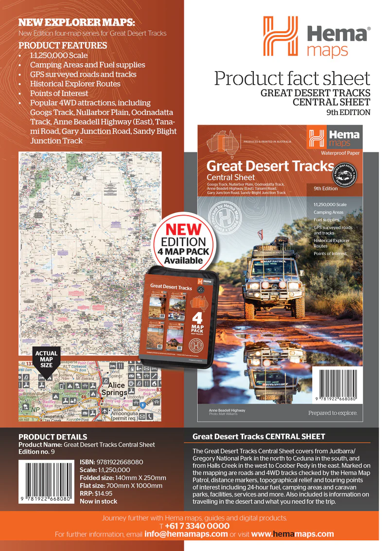 M4C | Great Desert Tracks Map - Central Sheet - Hema Maps
