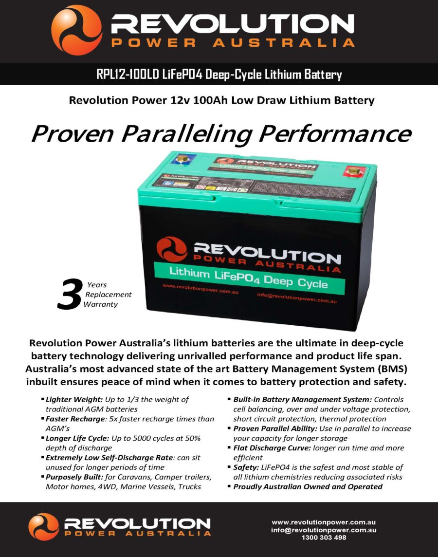 M4C | 12v 100Ah Lithium Battery - Revolution Power Solutions