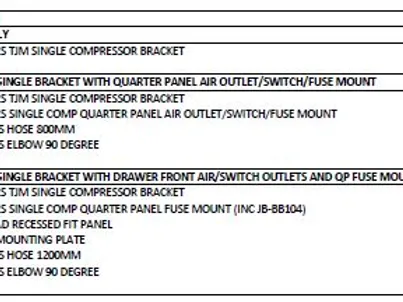 M4C | Prado 150 Series Single Compressor Bracket - Air and Switch On Drawer Front - JBA