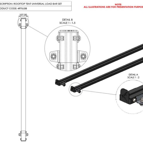 Roof Top Tent Universal Load Bar Set - 1390mm - The Bush Company