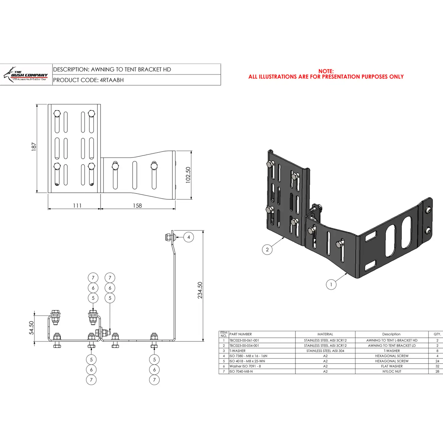 Awning To Tent Bracket 4 Piece - AX27, TX27/MAX, DX27 - The Bush Company | M4C Awning To Tent Bracket 4 Piece - AX27, TX27/MAX, DX27 - The Bush Company - Image 9